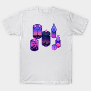 Retro cityscape candles T-Shirt